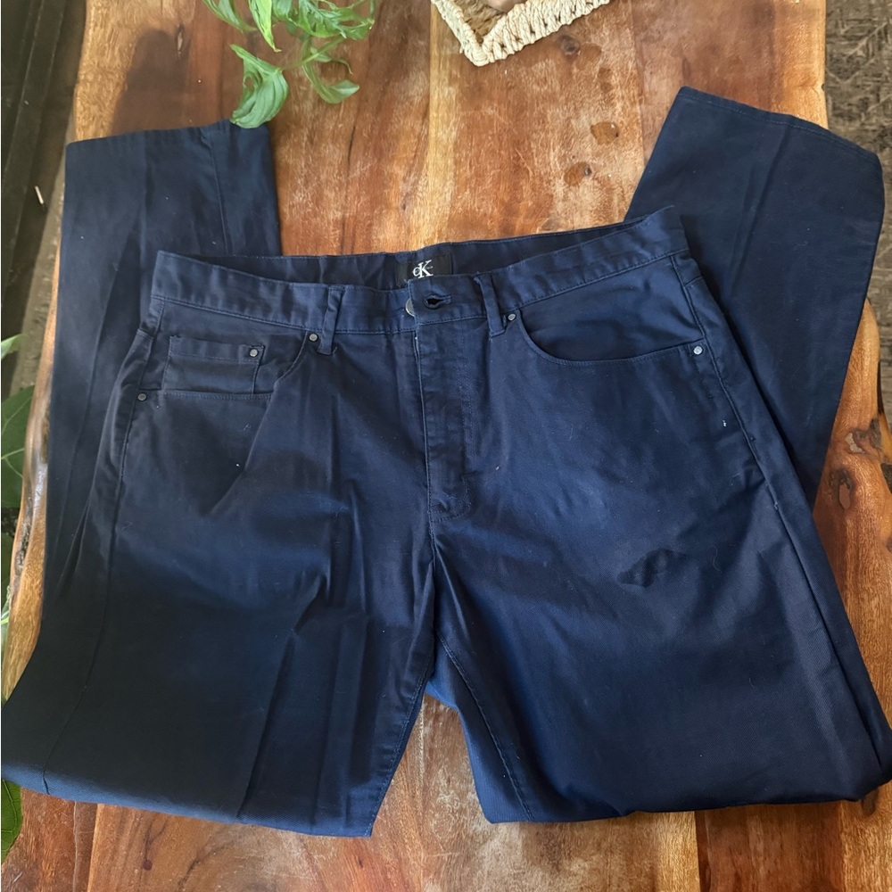 Calvin Klein Men's Dark Blue Straight Jeans